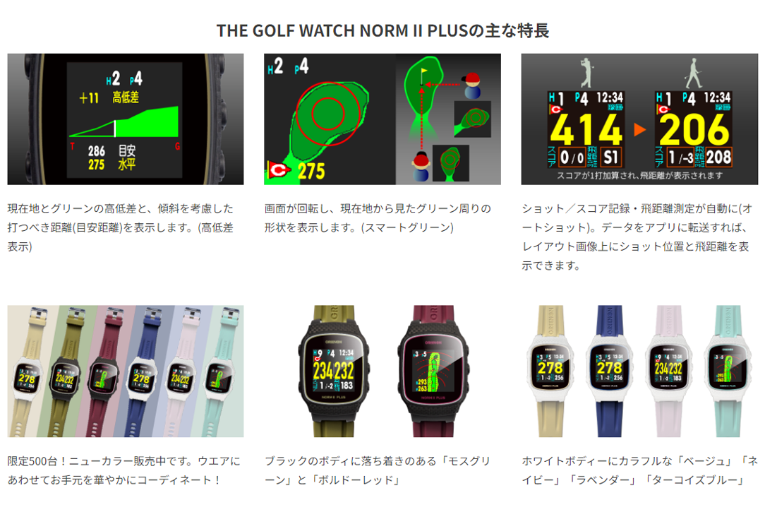 限定500台！【2年保証】限定カラー THE GOLF WATCH NORM II PLUS(B